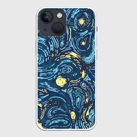 Чехол для iPhone 13 mini с принтом Ван Гог. Звездная Ночь в Петрозаводске,  |  | вангог | живопись | искусство | картина | краска | синий | художник