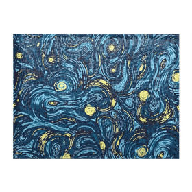 Обложка для студенческого билета с принтом Ван Гог. Звездная Ночь в Петрозаводске, натуральная кожа | Размер: 11*8 см; Печать на всей внешней стороне | вангог | живопись | искусство | картина | краска | синий | художник