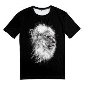 Мужская футболка 3D с принтом Лев со Шрамом в Петрозаводске, 100% полиэфир | прямой крой, круглый вырез горловины, длина до линии бедер | africa | desert | lion | lions | predator | scarm | африка | лев | львенок | львица | львицы | львы | львята | пустыня | хищник | шрам