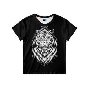 Детская футболка 3D с принтом Dark Tiger в Петрозаводске, 100% гипоаллергенный полиэфир | прямой крой, круглый вырез горловины, длина до линии бедер, чуть спущенное плечо, ткань немного тянется | africa | creepy | dark | desert | predator | scary | tiger | tigers | африка | жуткий | мрачный | пустыня | страшный | тигр | тигренок | тигрица | тигрицы | тигры | тигрята | хищник