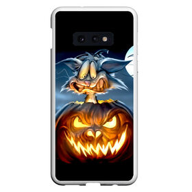 Чехол для Samsung S10E с принтом Halloween в Петрозаводске, Силикон | Область печати: задняя сторона чехла, без боковых панелей | Тематика изображения на принте: аниме | ведьма | девушка | зомби | ирландия | кладбище | колдун | кости | кошки | летучие | луна | мертвец | мёртвые | монстры | мыши | ночь | оборотни | пауки | паутина | подарок | праздник | свет | свечи