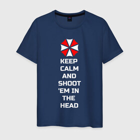 Мужская футболка хлопок с принтом KEEP CALM в Петрозаводске, 100% хлопок | прямой крой, круглый вырез горловины, длина до линии бедер, слегка спущенное плечо. | 