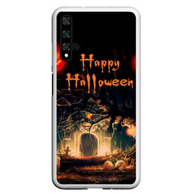 Чехол для Honor 20 с принтом Halloween в Петрозаводске, Силикон | Область печати: задняя сторона чехла, без боковых панелей | Тематика изображения на принте: аниме | ведьма | девушка | зомби | ирландия | кладбище | колдун | кости | кошки | летучие | луна | мертвец | мёртвые | монстры | мыши | ночь | оборотни | пауки | паутина | подарок | праздник | свет | свечи