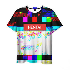 Мужская футболка 3D с принтом HENTAI в Петрозаводске, 100% полиэфир | прямой крой, круглый вырез горловины, длина до линии бедер | ahegao | anime | kodome | manga | senpai | аниме | анимэ | ахегао | кодоме | манга | меха | сенпай | юри | яой