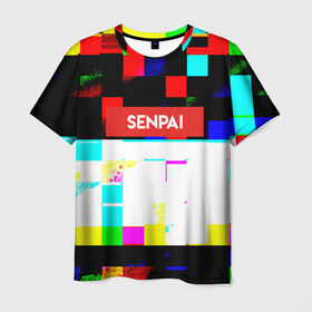 Мужская футболка 3D с принтом SENPAI в Петрозаводске, 100% полиэфир | прямой крой, круглый вырез горловины, длина до линии бедер | alien | anime | axegao | fight | game | manga | martial artist | senpai | аниме | арт | персонажи | япония