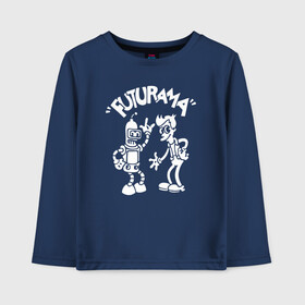 Детский лонгслив хлопок с принтом Futurama - Cartoon  в Петрозаводске, 100% хлопок | круглый вырез горловины, полуприлегающий силуэт, длина до линии бедер | bender | fry | futurama | planet express | бендер | зойдберг | лила | фрай | футурама