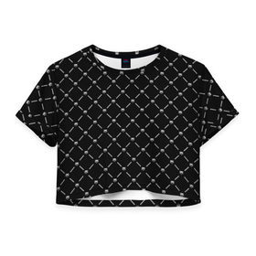 Женская футболка Cropp-top с принтом СВИТЕР ВЕДЬМАК в Петрозаводске, 100% полиэстер | круглая горловина, длина футболки до линии талии, рукава с отворотами | 