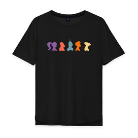 Мужская футболка хлопок Oversize с принтом Futurama characters в Петрозаводске, 100% хлопок | свободный крой, круглый ворот, “спинка” длиннее передней части | bender | fry | futurama | planet express | бендер | гипножаба | зойдберг | лила | фрай | футурама