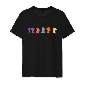 Мужская футболка хлопок с принтом Futurama characters в Петрозаводске, 100% хлопок | прямой крой, круглый вырез горловины, длина до линии бедер, слегка спущенное плечо. | bender | fry | futurama | planet express | бендер | гипножаба | зойдберг | лила | фрай | футурама