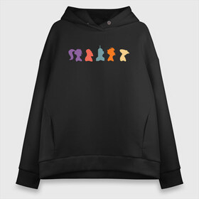 Женское худи Oversize хлопок с принтом Futurama characters в Петрозаводске, френч-терри — 70% хлопок, 30% полиэстер. Мягкий теплый начес внутри —100% хлопок | боковые карманы, эластичные манжеты и нижняя кромка, капюшон на магнитной кнопке | bender | fry | futurama | planet express | бендер | гипножаба | зойдберг | лила | фрай | футурама