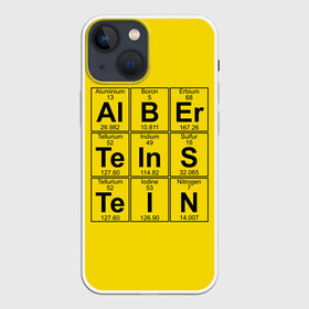 Чехол для iPhone 13 mini с принтом Альберт Эйнштейн в Петрозаводске,  |  | Тематика изображения на принте: albert | chemistry | einstein | math | mendeleev | phisics | science | table | альберт | математика | менделеева | наука | таблица | физика | химия | эйнштейн