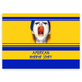 Поздравительная открытка с принтом American Horror Story в Петрозаводске, 100% бумага | плотность бумаги 280 г/м2, матовая, на обратной стороне линовка и место для марки
 | Тематика изображения на принте: ahs | american horror story | американская история ужасов | язык