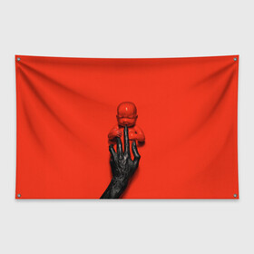 Флаг-баннер с принтом American Horror Story в Петрозаводске, 100% полиэстер | размер 67 х 109 см, плотность ткани — 95 г/м2; по краям флага есть четыре люверса для крепления | ahs | american horror story | американская история ужасов | младенец | ребенок