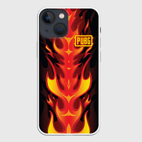 Чехол для iPhone 13 mini с принтом PUBG Fire в Петрозаводске,  |  | battle | battlegrounds | chicken | dinner | playerunknown’s | royale | winner | битва | королевская | огонь | пламя