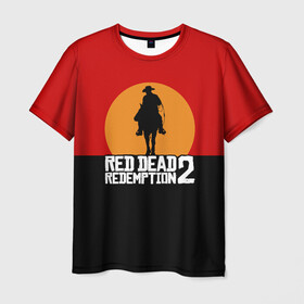 Мужская футболка 3D с принтом Red Dead Redemption 2 в Петрозаводске, 100% полиэфир | прямой крой, круглый вырез горловины, длина до линии бедер | game | rdr2 | red dead redemption 2 | rockstar studios | игры