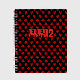 Тетрадь с принтом Red Dead Redemption 2 в Петрозаводске, 100% бумага | 48 листов, плотность листов — 60 г/м2, плотность картонной обложки — 250 г/м2. Листы скреплены сбоку удобной пружинной спиралью. Уголки страниц и обложки скругленные. Цвет линий — светло-серый
 | game | rdr2 | red dead redemption 2 | rockstar studios | игры