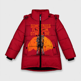 Зимняя куртка для девочек 3D с принтом Red Dead Redemption 2 в Петрозаводске, ткань верха — 100% полиэстер; подклад — 100% полиэстер, утеплитель — 100% полиэстер. | длина ниже бедра, удлиненная спинка, воротник стойка и отстегивающийся капюшон. Есть боковые карманы с листочкой на кнопках, утяжки по низу изделия и внутренний карман на молнии. 

Предусмотрены светоотражающий принт на спинке, радужный светоотражающий элемент на пуллере молнии и на резинке для утяжки. | dead | gamer | john | marston | rdr | red | redemption | rockstar | shooter | western | вестерн | джон | марстон | шутер