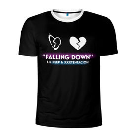 Мужская футболка 3D спортивная с принтом Lil Peep Falling Down в Петрозаводске, 100% полиэстер с улучшенными характеристиками | приталенный силуэт, круглая горловина, широкие плечи, сужается к линии бедра | cloudrap | lil peep | rap | xxx | xxxtentacion