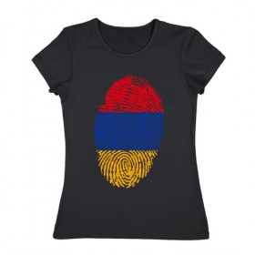Женская футболка хлопок с принтом Армения в Петрозаводске, 100% хлопок | прямой крой, круглый вырез горловины, длина до линии бедер, слегка спущенное плечо | 