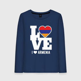 Женский лонгслив хлопок с принтом Love Armenia в Петрозаводске, 100% хлопок |  | 