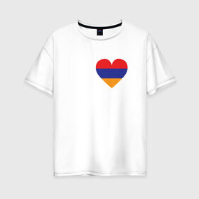 Женская футболка хлопок Oversize с принтом Love Armenia в Петрозаводске, 100% хлопок | свободный крой, круглый ворот, спущенный рукав, длина до линии бедер
 | 