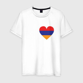 Мужская футболка хлопок с принтом Love Armenia в Петрозаводске, 100% хлопок | прямой крой, круглый вырез горловины, длина до линии бедер, слегка спущенное плечо. | 