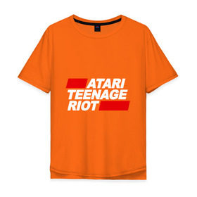 Мужская футболка хлопок Oversize с принтом Atari Teenage Riot в Петрозаводске, 100% хлопок | свободный крой, круглый ворот, “спинка” длиннее передней части | Тематика изображения на принте: atari | atr | digital | hardcore | music | punk | rave | riot | rock | teenage | музыка | панк | рок
