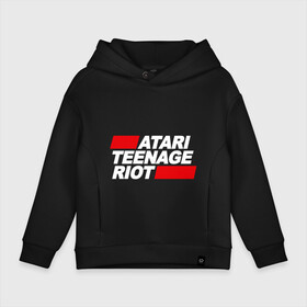 Детское худи Oversize хлопок с принтом Atari Teenage Riot в Петрозаводске, френч-терри — 70% хлопок, 30% полиэстер. Мягкий теплый начес внутри —100% хлопок | боковые карманы, эластичные манжеты и нижняя кромка, капюшон на магнитной кнопке | atari | atr | digital | hardcore | music | punk | rave | riot | rock | teenage | музыка | панк | рок