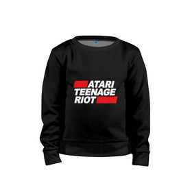 Детский свитшот хлопок с принтом Atari Teenage Riot в Петрозаводске, 100% хлопок | круглый вырез горловины, эластичные манжеты, пояс и воротник | Тематика изображения на принте: atari | atr | digital | hardcore | music | punk | rave | riot | rock | teenage | музыка | панк | рок