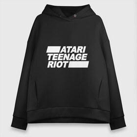 Женское худи Oversize хлопок с принтом Atari Teenage Riot (White) в Петрозаводске, френч-терри — 70% хлопок, 30% полиэстер. Мягкий теплый начес внутри —100% хлопок | боковые карманы, эластичные манжеты и нижняя кромка, капюшон на магнитной кнопке | atari | atr | digital | hardcore | music | punk | rave | riot | rock | teenage | музыка | панк | рок