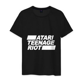 Мужская футболка хлопок с принтом Atari Teenage Riot (White) в Петрозаводске, 100% хлопок | прямой крой, круглый вырез горловины, длина до линии бедер, слегка спущенное плечо. | Тематика изображения на принте: atari | atr | digital | hardcore | music | punk | rave | riot | rock | teenage | музыка | панк | рок