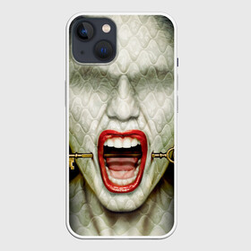 Чехол для iPhone 13 с принтом American Horror Story в Петрозаводске,  |  | ahs | american horror story | hotel | американская история ужасов | губы | ключ | лицо