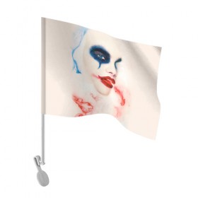 Флаг для автомобиля с принтом American Horror Story в Петрозаводске, 100% полиэстер | Размер: 30*21 см | ahs | american horror story | американская история ужасов | вода | клоун | краска | макияж | молоко