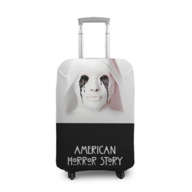 Чехол для чемодана 3D с принтом American Horror Story в Петрозаводске, 86% полиэфир, 14% спандекс | двустороннее нанесение принта, прорези для ручек и колес | ahs | american horror story | американская история ужасов | демон | краска | лицо | макияж | монашка | черные глаза