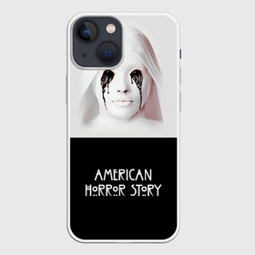 Чехол для iPhone 13 mini с принтом American Horror Story в Петрозаводске,  |  | ahs | american horror story | американская история ужасов | демон | краска | лицо | макияж | монашка | черные глаза