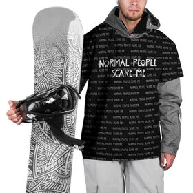 Накидка на куртку 3D с принтом NORMAL PEOPLE SCARE ME в Петрозаводске, 100% полиэстер |  | Тематика изображения на принте: american horror story | normal people scare me | американская история ужасов | сериал | ужасы