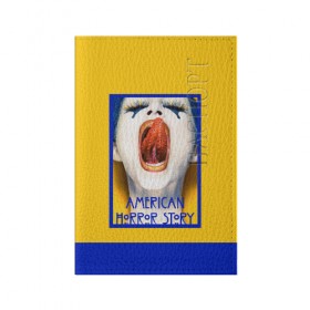 Обложка для паспорта матовая кожа с принтом American Horror Story в Петрозаводске, натуральная матовая кожа | размер 19,3 х 13,7 см; прозрачные пластиковые крепления | 