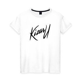 Женская футболка хлопок с принтом KIZARU в Петрозаводске, 100% хлопок | прямой крой, круглый вырез горловины, длина до линии бедер, слегка спущенное плечо | kizaru | logo | rap | лого | реп | репер
