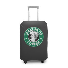Чехол для чемодана 3D с принтом 100 cups of coffee в Петрозаводске, 86% полиэфир, 14% спандекс | двустороннее нанесение принта, прорези для ручек и колес | coffee | express | fry | futurama | future | leela | philip | planet | turanga | zoidberg | бендер | будущее | джей | зойдберг | кофе | лила | родригес | сгибальщик | туранга | филип | фрай | футурама