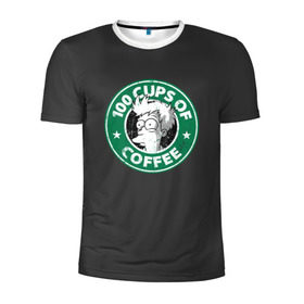 Мужская футболка 3D спортивная с принтом 100 cups of coffee в Петрозаводске, 100% полиэстер с улучшенными характеристиками | приталенный силуэт, круглая горловина, широкие плечи, сужается к линии бедра | Тематика изображения на принте: coffee | express | fry | futurama | future | leela | philip | planet | turanga | zoidberg | бендер | будущее | джей | зойдберг | кофе | лила | родригес | сгибальщик | туранга | филип | фрай | футурама