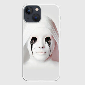 Чехол для iPhone 13 mini с принтом American Horror Story в Петрозаводске,  |  | ahs | american horror story | американская история ужасов | демон | лицо | макияж | монашка | черные глаза