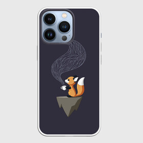 Чехол для iPhone 13 Pro с принтом Coffee Fox в Петрозаводске,  |  | Тематика изображения на принте: coffee | cute | fox | foxes | ginger | tail | забавная | кофе | кофеёк | кофеёчек | лис | лиса | лисица | лисицы | лисичка | лисички | лисы | милая | рыжая | рыжие | смешная | фыр | хвост | хвосты