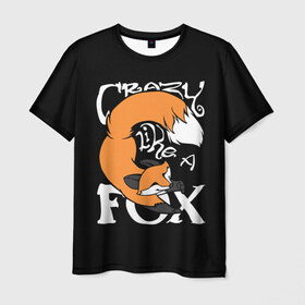 Мужская футболка 3D с принтом Crazy Like a Fox в Петрозаводске, 100% полиэфир | прямой крой, круглый вырез горловины, длина до линии бедер | Тематика изображения на принте: crazy | cute | fox | foxes | ginger | like | tail | безумие | безумная | забавная | лис | лиса | лисица | лисицы | лисичка | лисички | лисы | милая | рыжая | рыжие | смешная | фыр | хвост | хвосты
