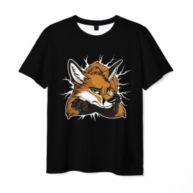 Мужская футболка 3D с принтом Лис Уверен в Себе в Петрозаводске, 100% полиэфир | прямой крой, круглый вырез горловины, длина до линии бедер | cute | fox | foxes | ginger | tail | забавная | лис | лиса | лисица | лисицы | лисичка | лисички | лисы | милая | рыжая | рыжие | смешная | фыр | хвост | хвосты