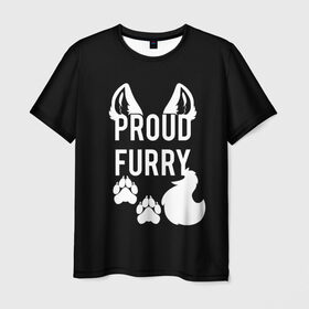 Мужская футболка 3D с принтом Proud Furry в Петрозаводске, 100% полиэфир | прямой крой, круглый вырез горловины, длина до линии бедер | cute | fox | foxes | furry | ginger | proud | tail | гордость | забавная | лис | лиса | лисица | лисицы | лисичка | лисички | лисы | милая | рыжая | рыжие | смешная | фыр | хвост | хвосты