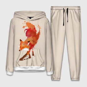 Женский костюм 3D (с толстовкой) с принтом Paint Fox в Петрозаводске,  |  | cute | fox | foxes | ginger | paint | tail | забавная | краска | лис | лиса | лисица | лисицы | лисичка | лисички | лисы | милая | рыжая | рыжие | смешная | фыр | хвост | хвосты