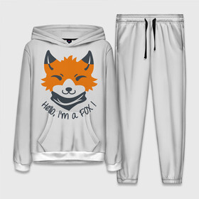 Женский костюм 3D (с толстовкой) с принтом Hello Fox в Петрозаводске,  |  | cute | fox | foxes | ginger | hello | tail | забавная | лис | лиса | лисица | лисицы | лисичка | лисички | лисы | милая | привет | рыжая | рыжие | смешная | фыр | хвост | хвосты
