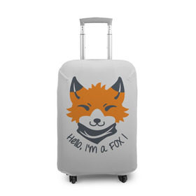 Чехол для чемодана 3D с принтом Hello Fox в Петрозаводске, 86% полиэфир, 14% спандекс | двустороннее нанесение принта, прорези для ручек и колес | cute | fox | foxes | ginger | hello | tail | забавная | лис | лиса | лисица | лисицы | лисичка | лисички | лисы | милая | привет | рыжая | рыжие | смешная | фыр | хвост | хвосты