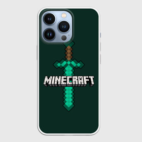 Чехол для iPhone 13 Pro с принтом Меч Minecraft в Петрозаводске,  |  | craft | creeper | enderman | mine | minecraft | miner | online | skeleton | sword | tnt | world | zombie | динамит | зомби | игра | игры | кирка | крипер | майнер | майнкрафт | меч | мир | онлайн | скелетон