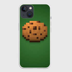 Чехол для iPhone 13 с принтом Minecraft Печенька в Петрозаводске,  |  | cookies | craft | creeper | mine | minecraft | miner | online | skeleton | sword | tnt | world | zombie | зомби | игра | игры | кирка | крипер | майнер | майнкрафт | меч | мир | онлайн | печенье | печенька | скелетон
